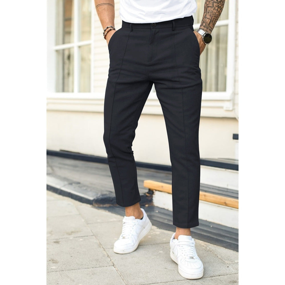 Mateo | Pantalón Chino Recto de Oficina Hombre Tobillero