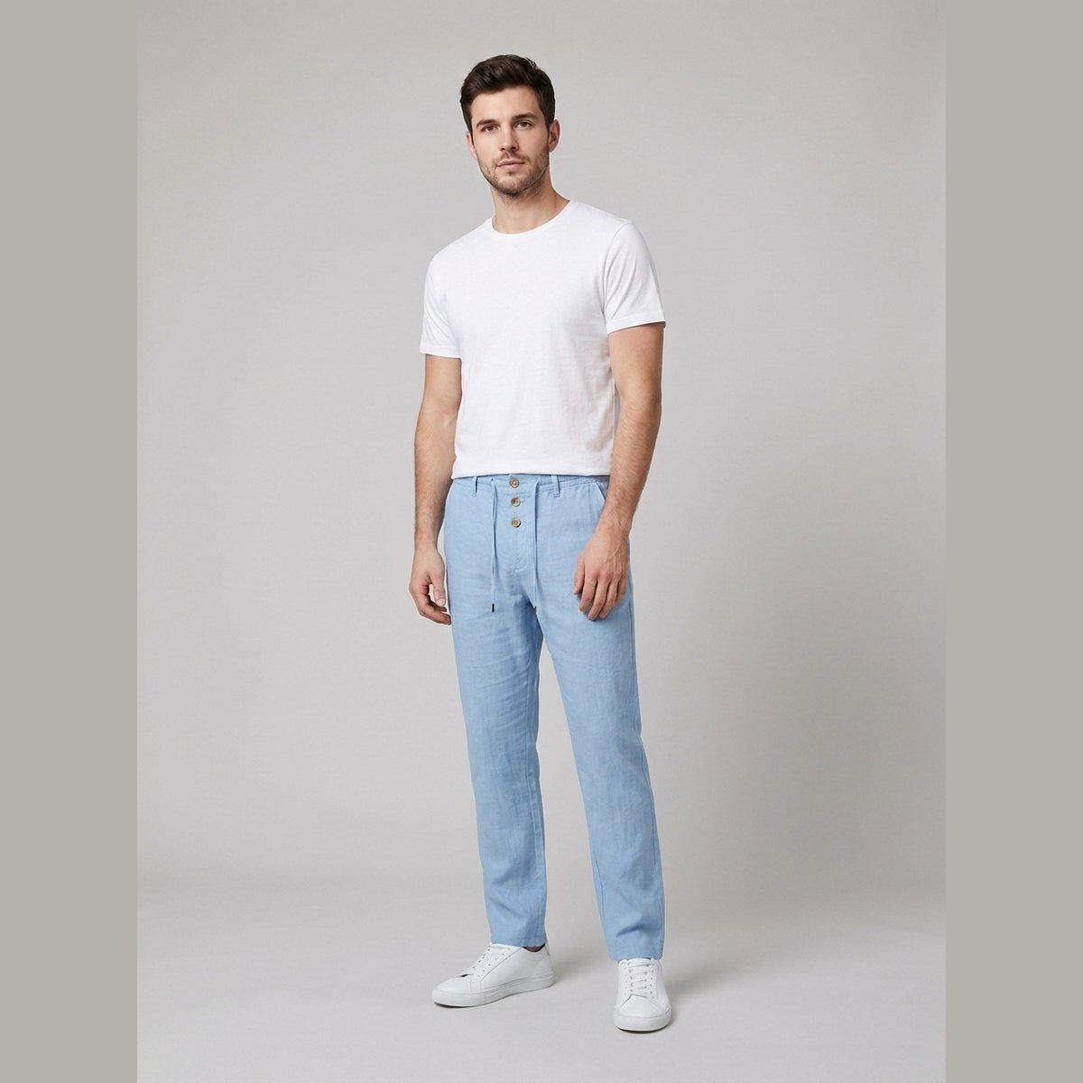 Mateo | Pantalón de Lino de Pinzas Hombre Corte Relajado