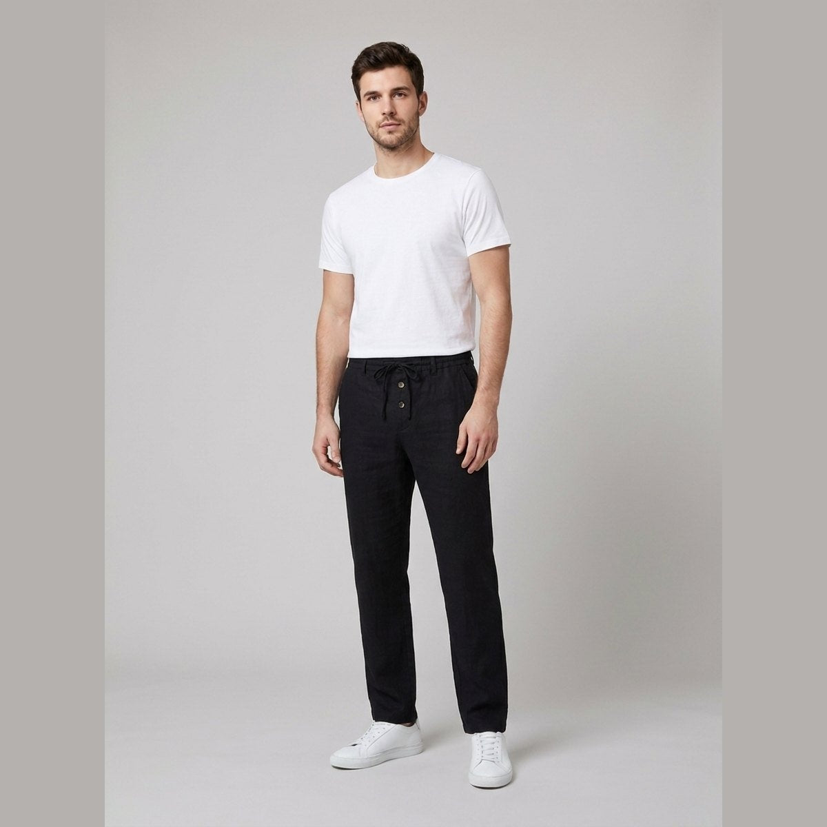 Mateo | Pantalón de Lino de Pinzas Hombre Corte Relajado