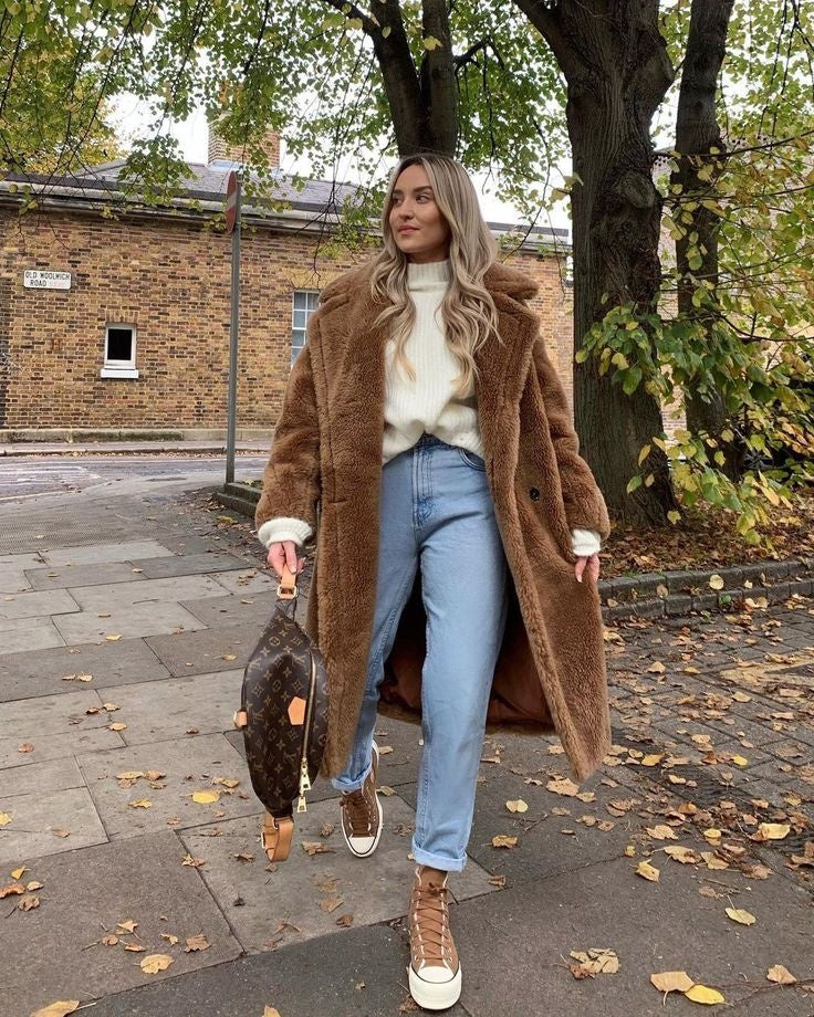 Mencía | Abrigo de Borreguito Largo Mujer Oversize
