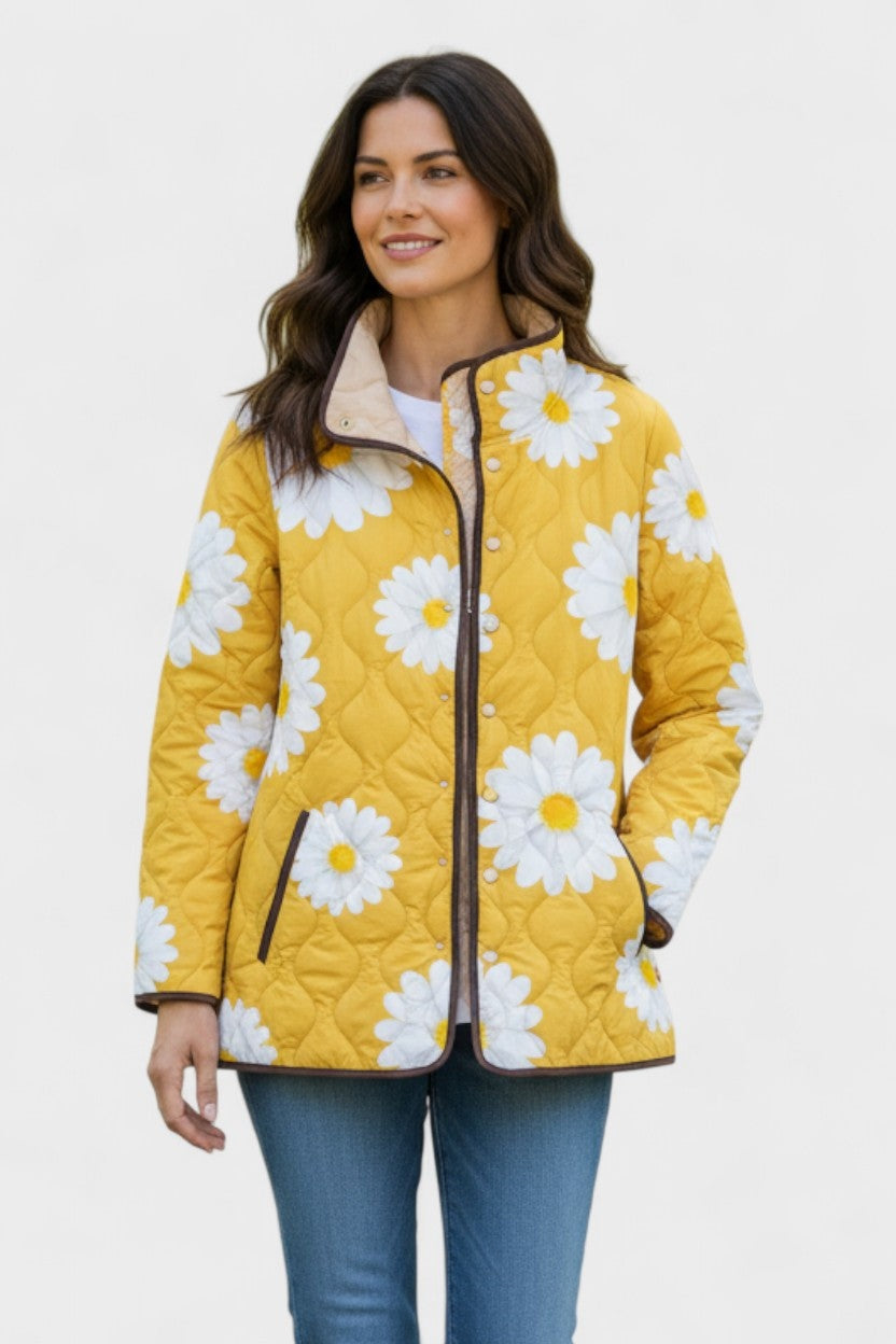 Mencía | Cazadora Acolchada Estampada Entretiempo Mujer Patchwork Floral