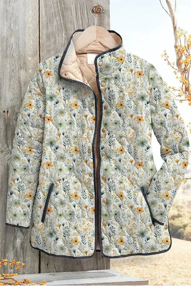Mencía | Cazadora Acolchada Estampada Entretiempo Mujer Patchwork Floral