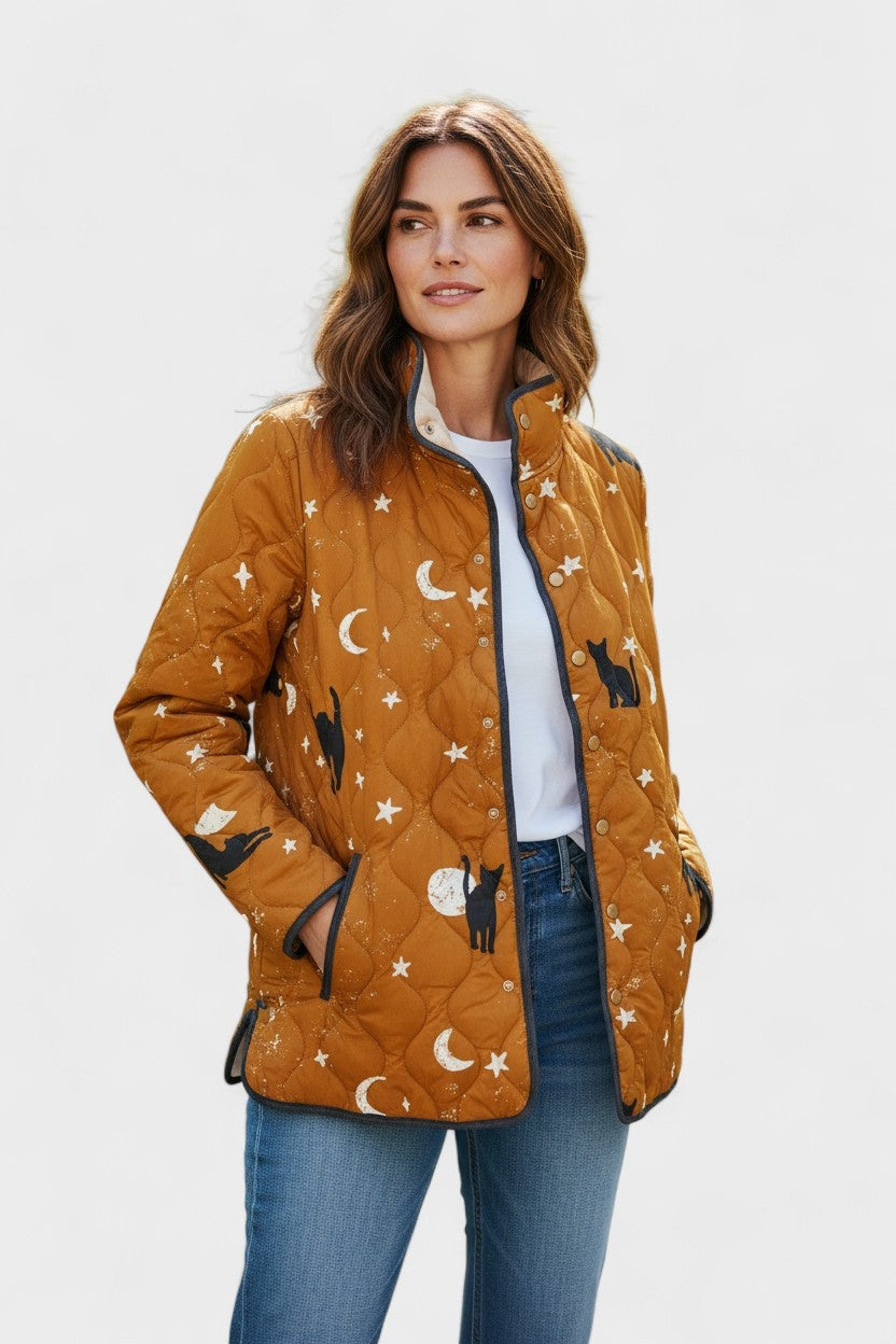 Mencía | Cazadora Acolchada Estampada Entretiempo Mujer Patchwork Floral