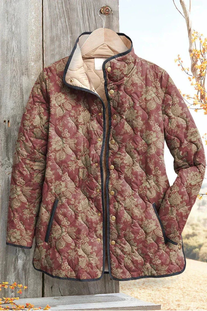 Mencía | Cazadora Acolchada Estampada Entretiempo Mujer Patchwork Floral