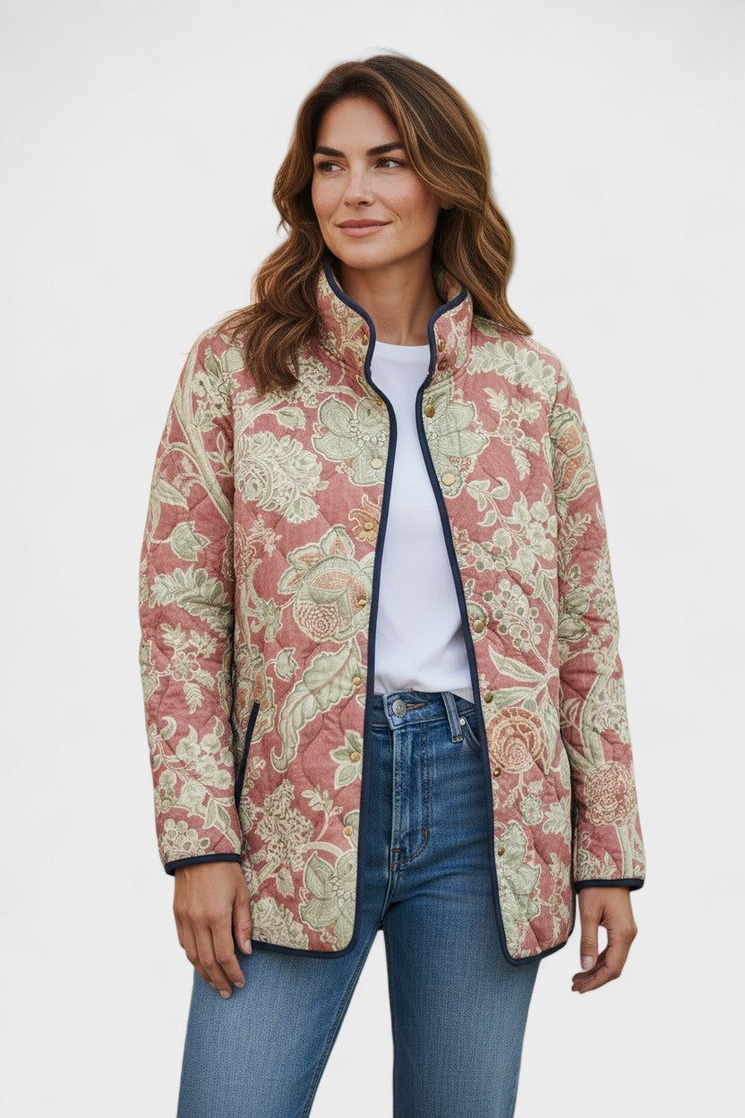 Mencía | Cazadora Acolchada Estampada Entretiempo Mujer Patchwork Floral