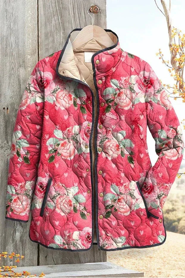 Mencía | Cazadora Acolchada Estampada Entretiempo Mujer Patchwork Floral