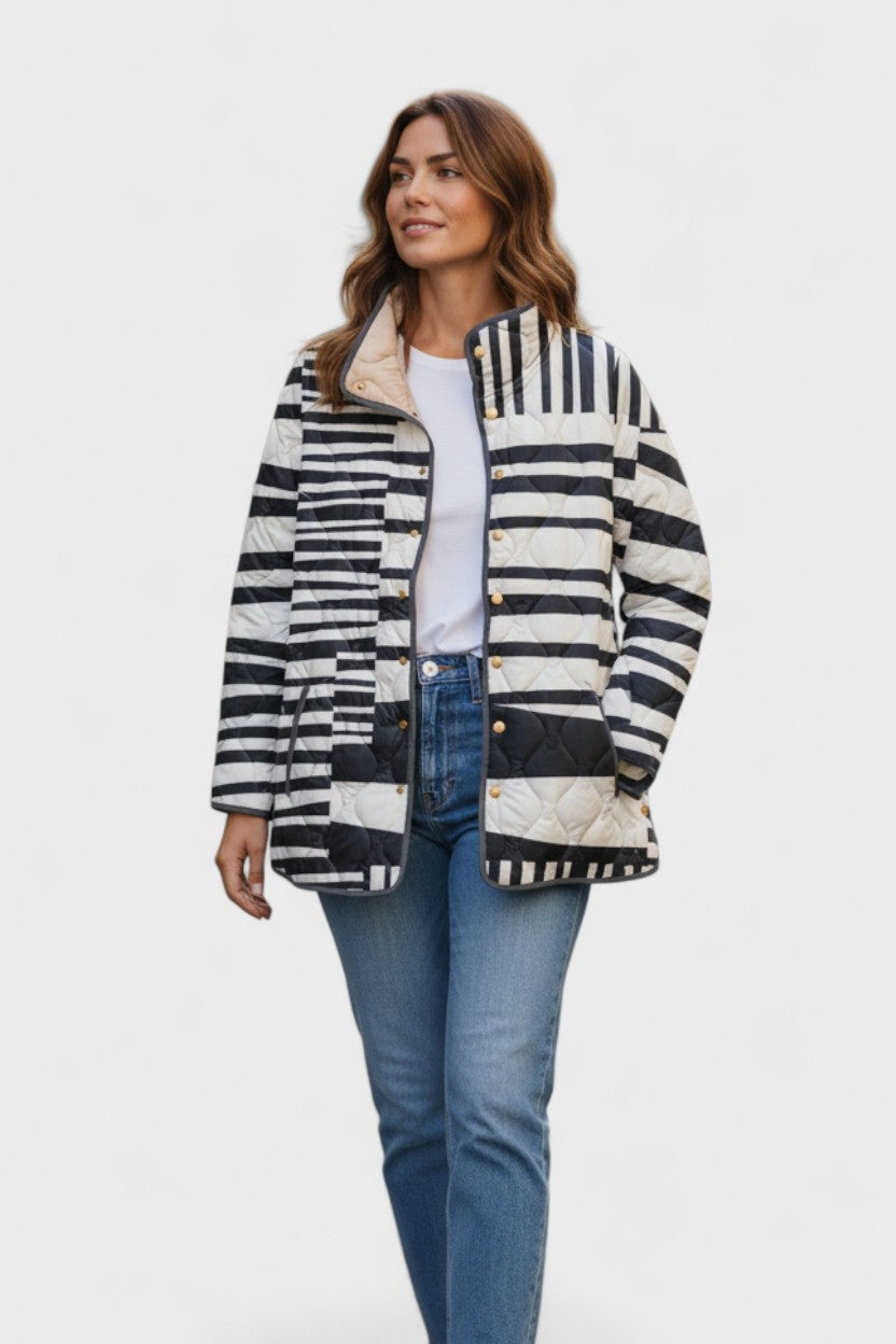 Mencía | Cazadora Acolchada Estampada Entretiempo Mujer Patchwork Floral