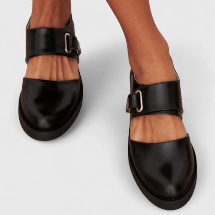 Mencía | Mary Jane Shoes de Piel Mujer Correa Hebilla Tacón Bajo