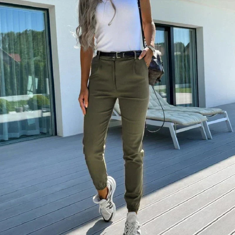 Mencía | Pantalón Chino Mujer Cintura Alta Jogger