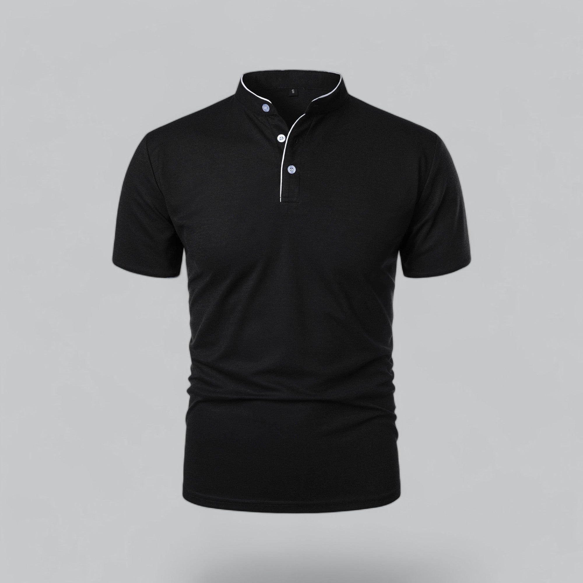 Mikel | Polo de Manga Corta Hombre Cuello Mao Algodón