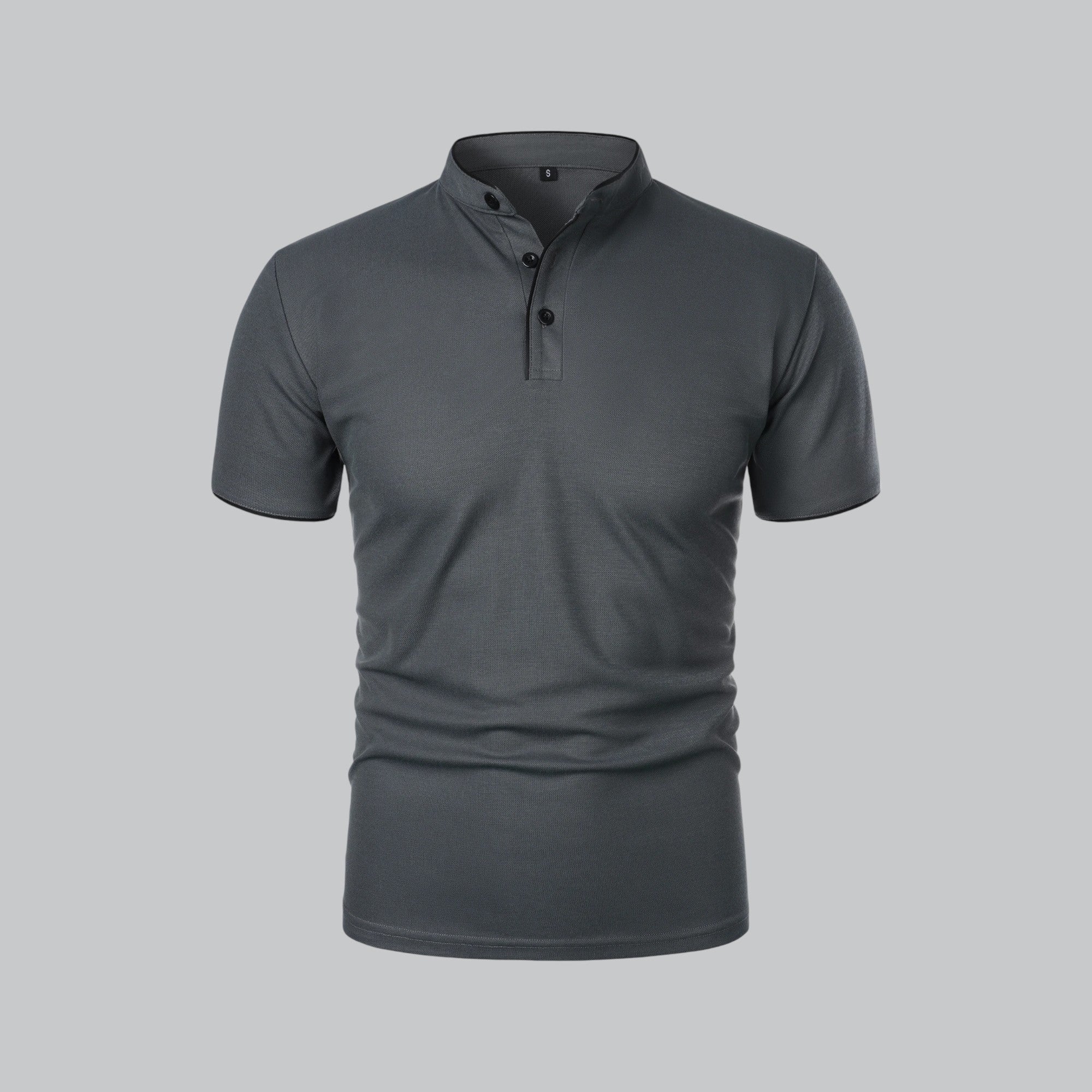 Mikel | Polo de Manga Corta Hombre Cuello Mao Algodón