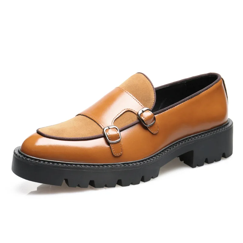 Mocasines Monk Doble Hebilla Hombre Suela Gruesa