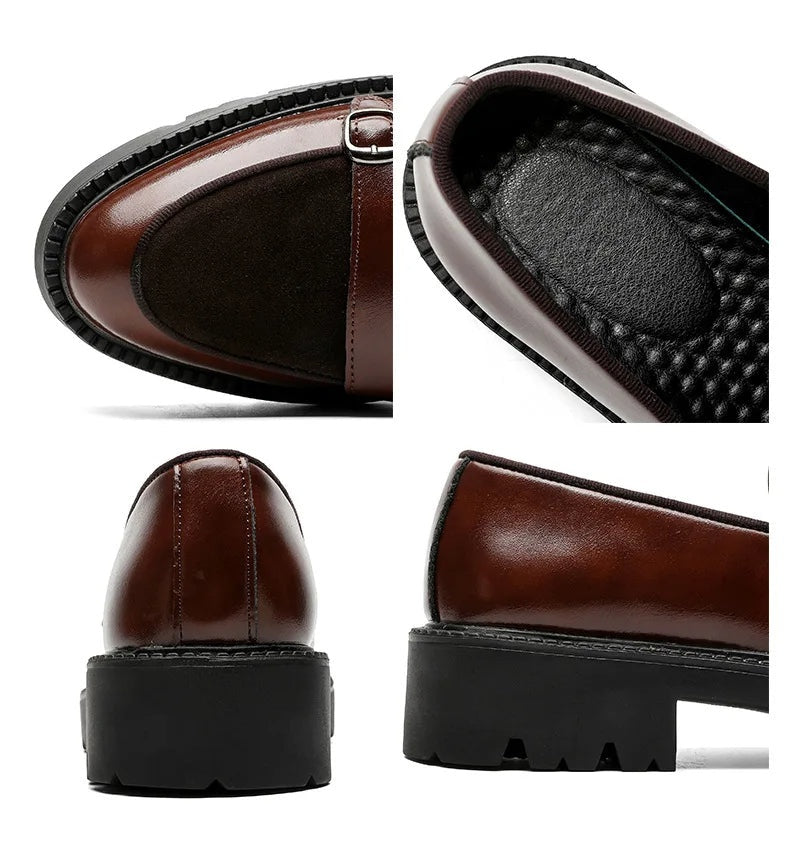 Mocasines Monk Doble Hebilla Hombre Suela Gruesa