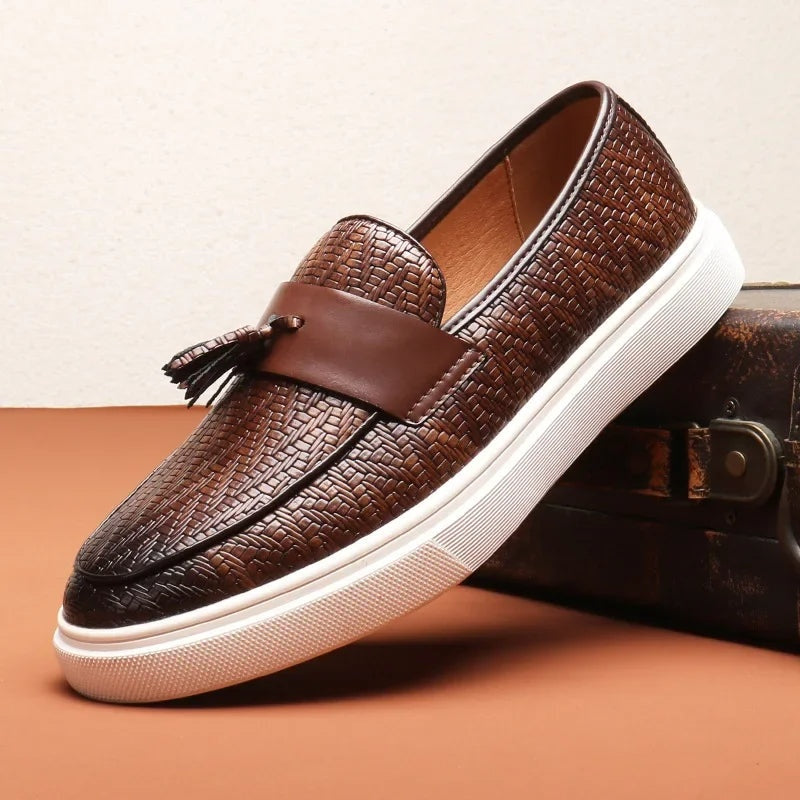 Mocasines Tejidos con Borlas Hombre Slip-On