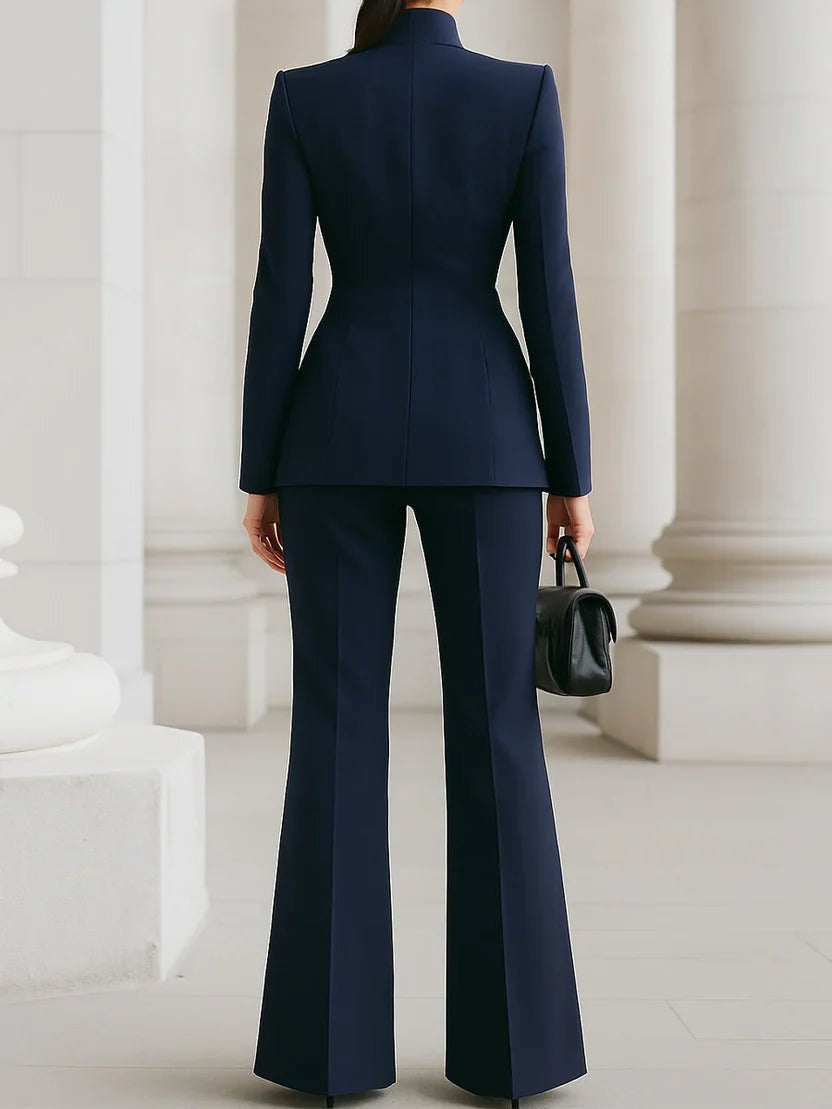 Mónica | Conjunto de Traje Profesional Blazer y Pantalón Mujer Cintura Alta