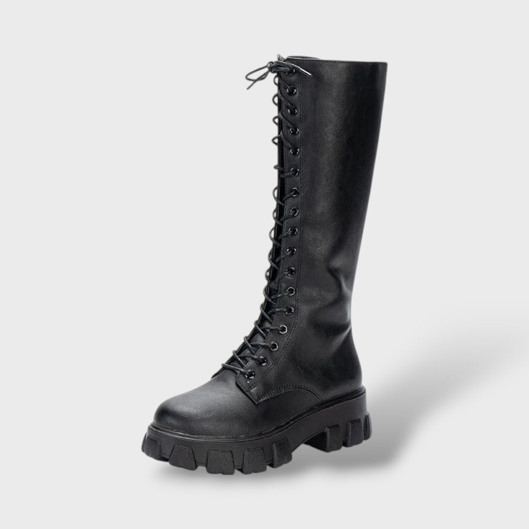 Montserrat | Botas Militares con Cordones Mujer Caña Alta Plataforma
