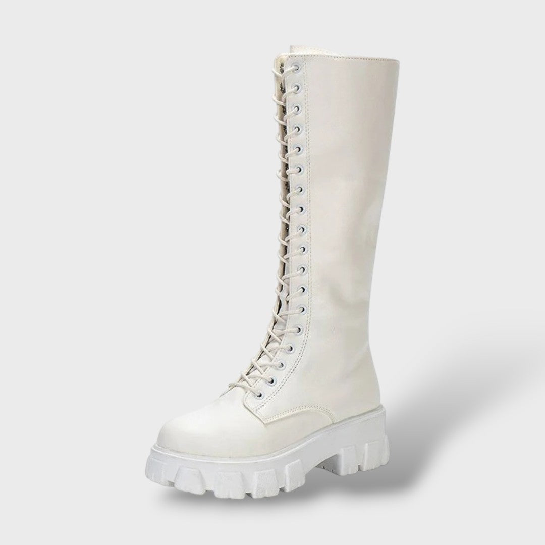Montserrat | Botas Militares con Cordones Mujer Caña Alta Plataforma