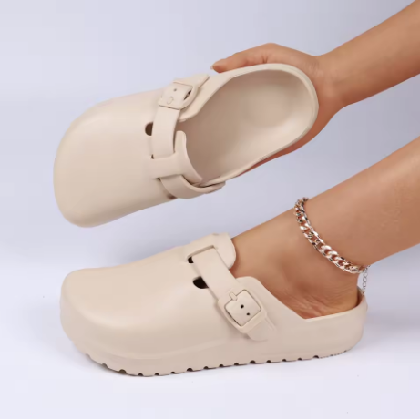 Mules de Goma Mujer Hebilla Ajustable