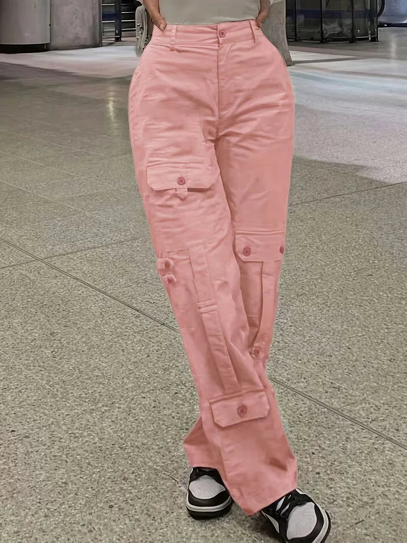 Naia | Pantalón Cargo de Polipiel Mujer Cintura Alta