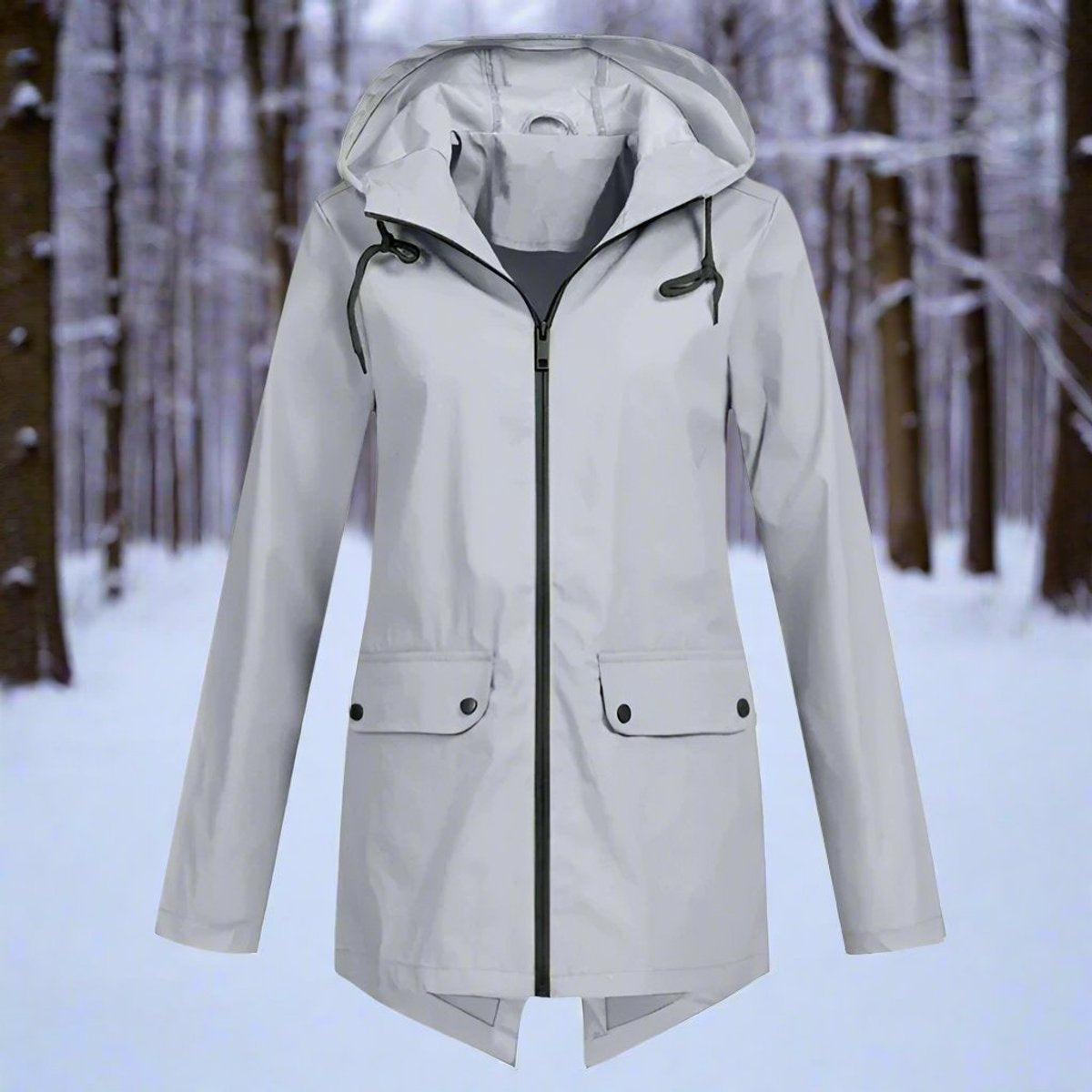Naia | Parka Impermeable Mujer con Capucha Chaqueta Impermeable