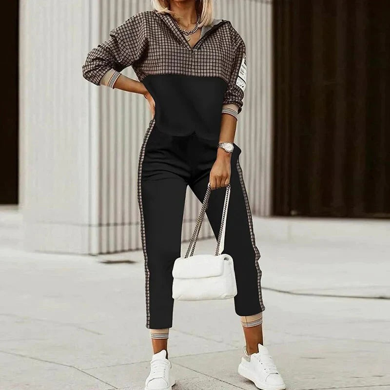 Natalia | Conjunto Deportivo Estampado Mujer Sudadera Cremallera Jogger