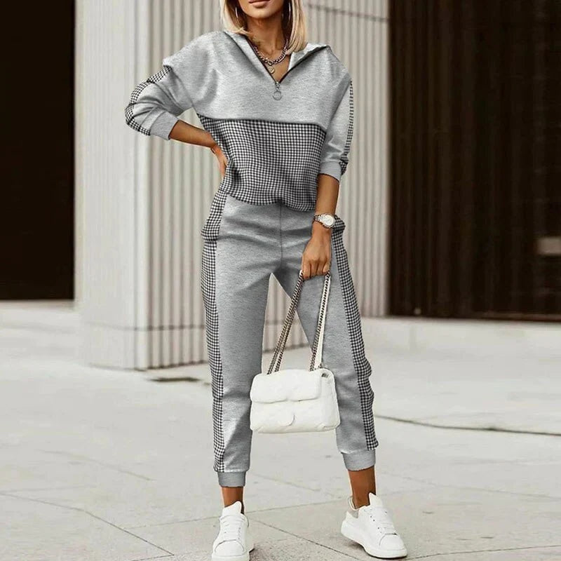 Natalia | Conjunto Deportivo Estampado Mujer Sudadera Cremallera Jogger