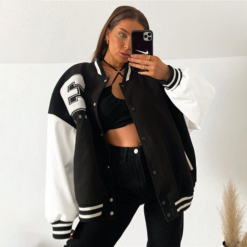 Natalia | Varsity Jacket Mujer Oversized Bordado