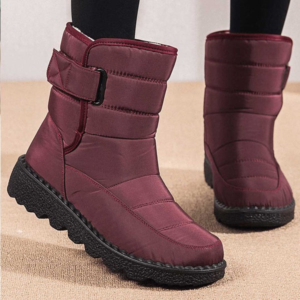 Nerea | Botas Impermeables Planas Mujer Forro Cálido Velcro