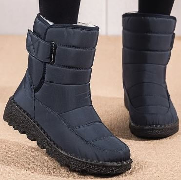 Nerea | Botas Impermeables Planas Mujer Forro Cálido Velcro