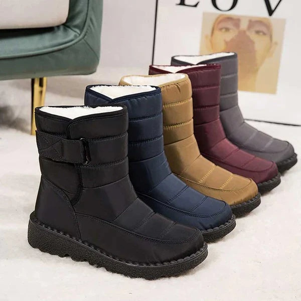 Nerea | Botas Impermeables Planas Mujer Forro Cálido Velcro