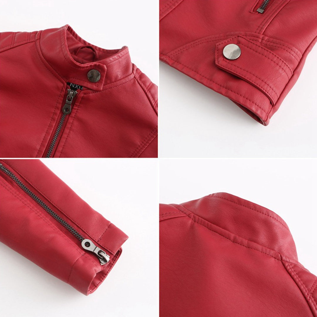 Nerea | Chaqueta Motera Mujer Polipiel Cuello Mao Cremallera