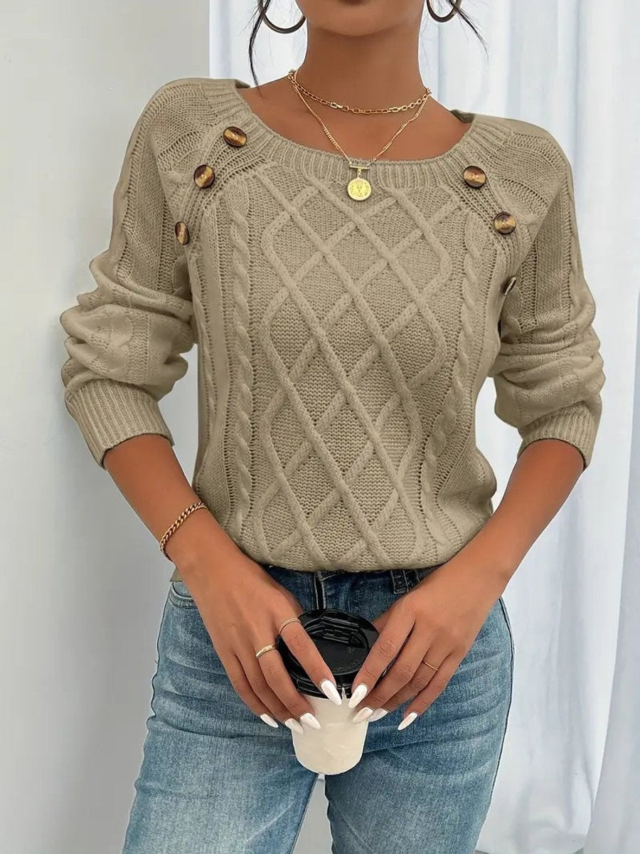 Nerea | Jersey Fino de Punto Mujer Cuello Redondo Botones