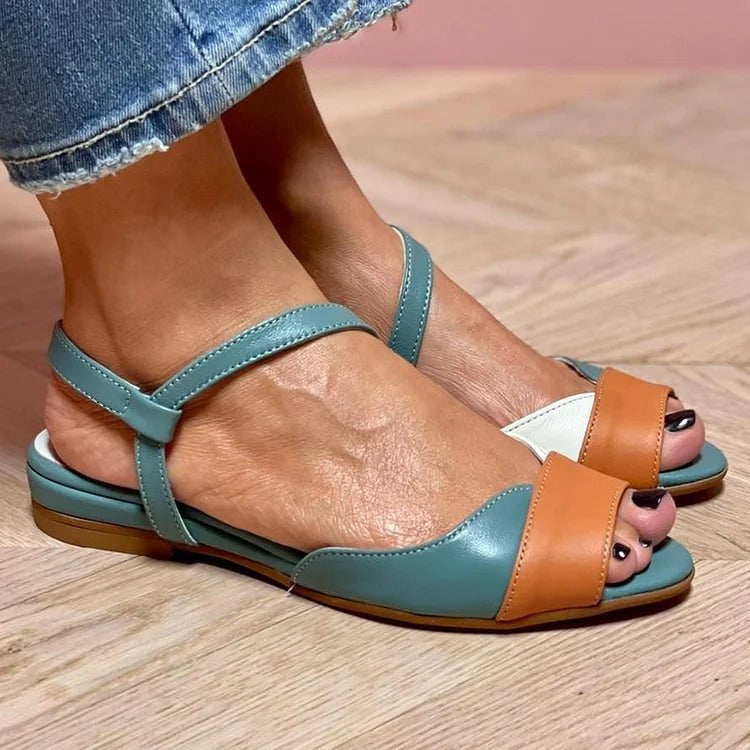 Nerea | Sandalias Planas Verano Mujer Tira Tobillo Punta Abierta