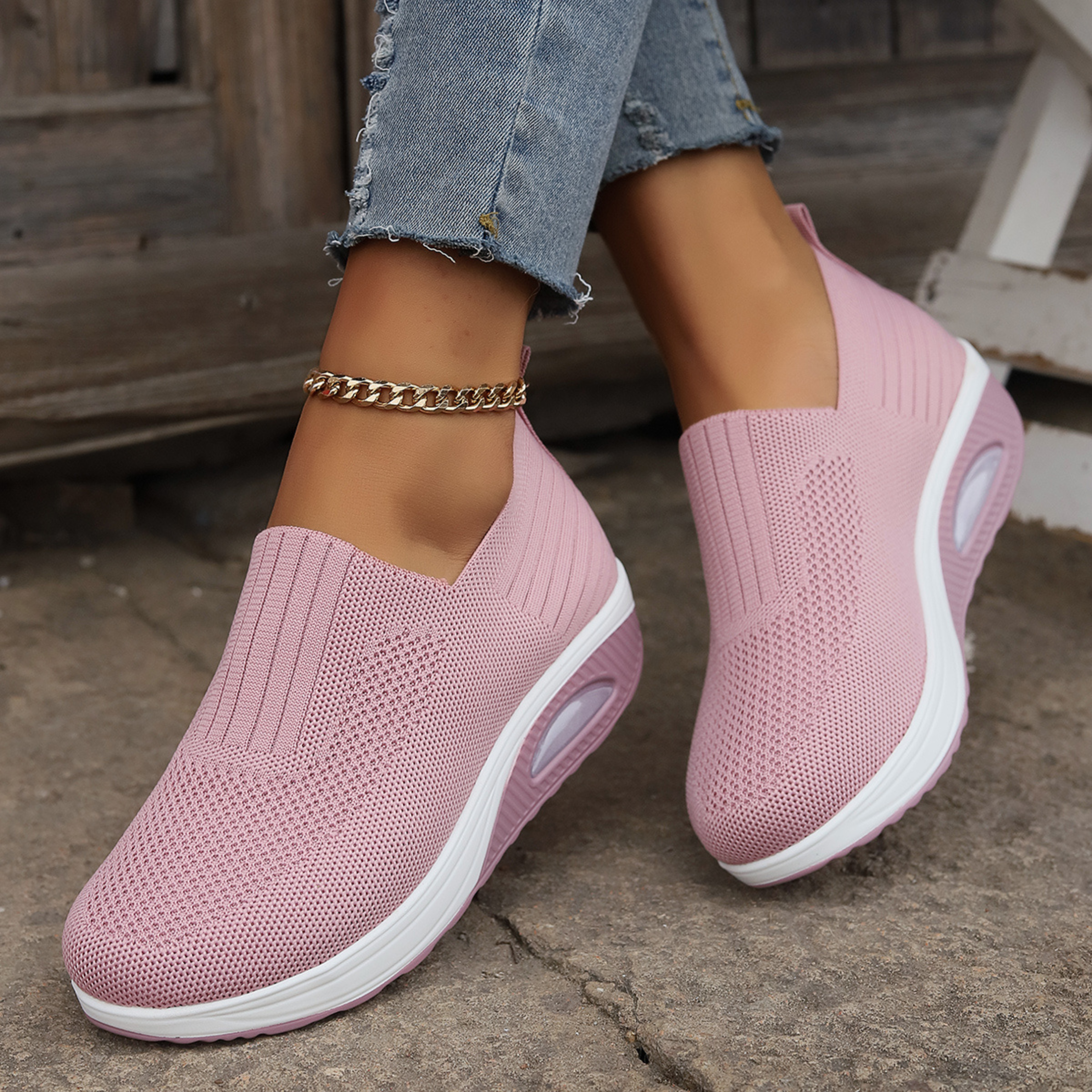 Nerea | Zapatillas Slip-On Mujer Suela Amortiguadora Sin Cordones