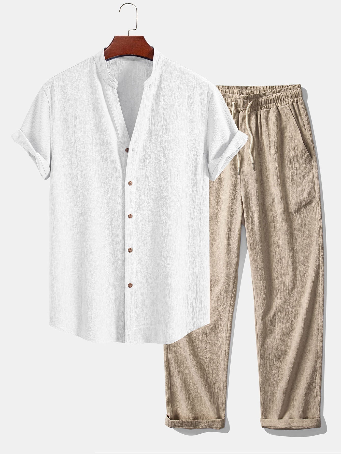 Nicolás | Conjunto Casual de Lino Hombre Camisa Manga Corta