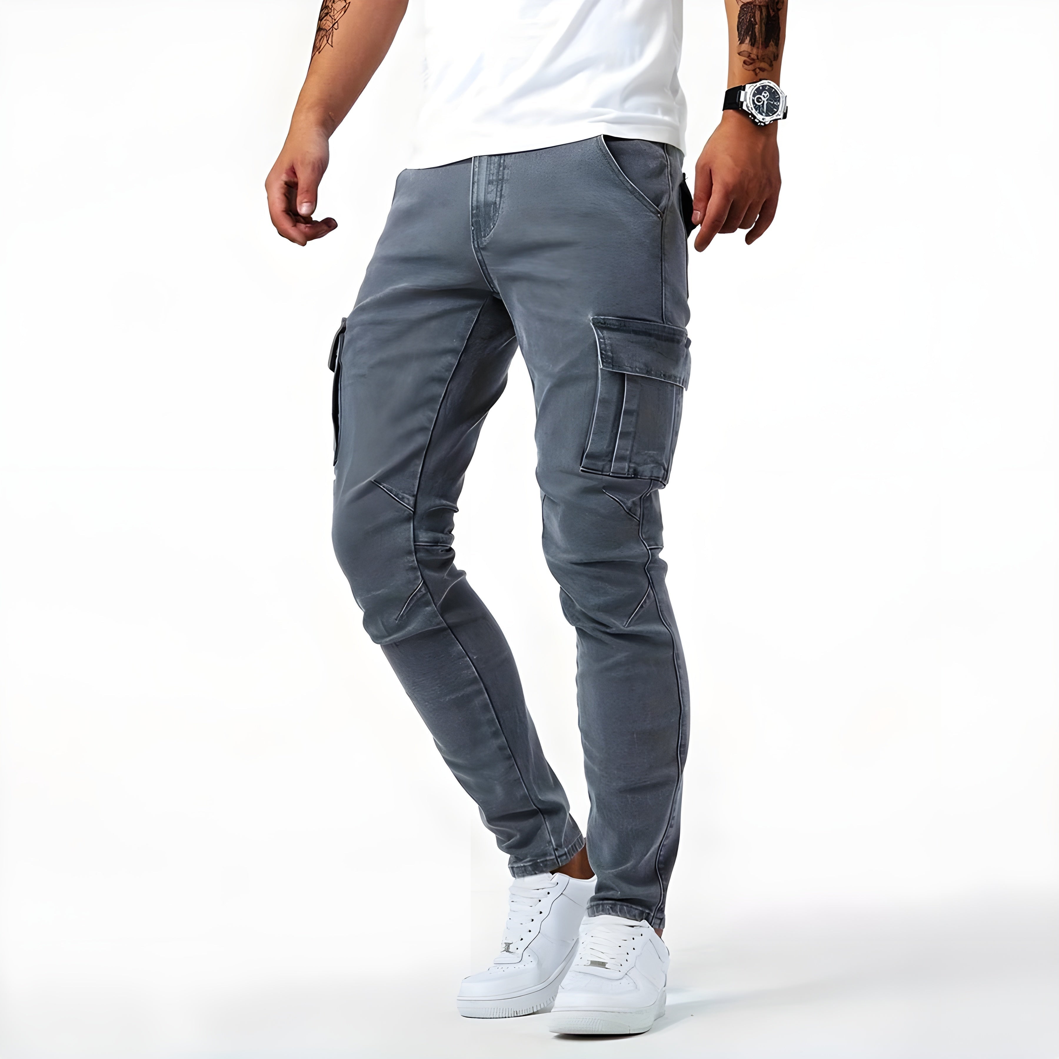 Nicolás | Pantalón Cargo Slim Fit Hombre Múltiples Bolsillos