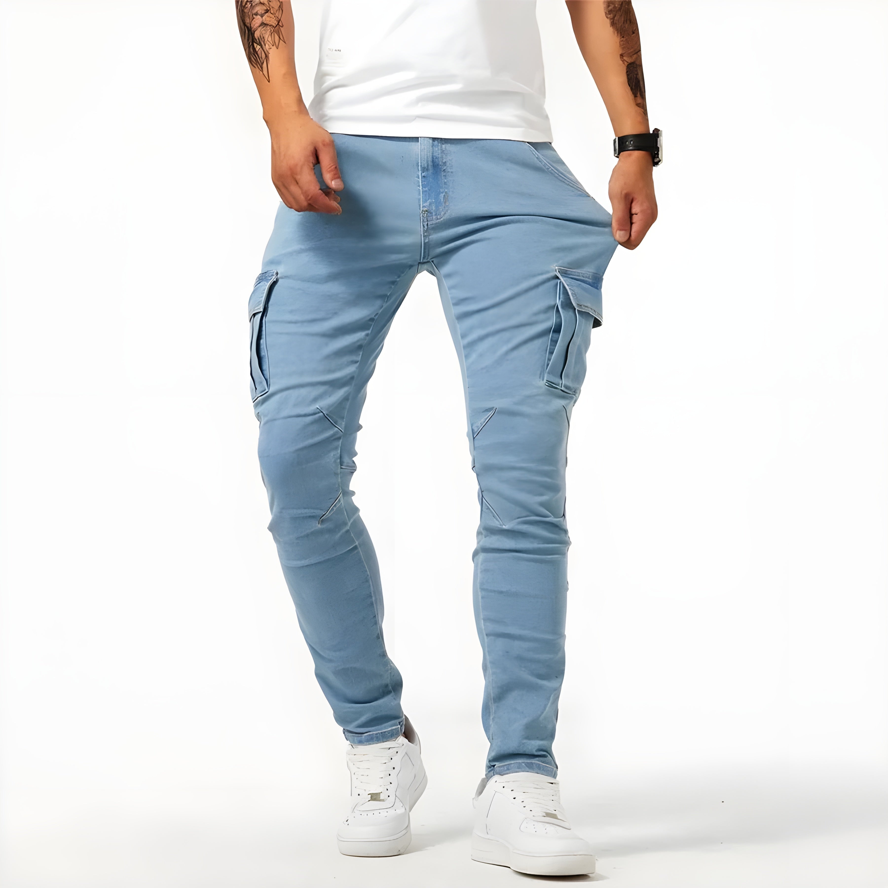 Nicolás | Pantalón Cargo Slim Fit Hombre Múltiples Bolsillos