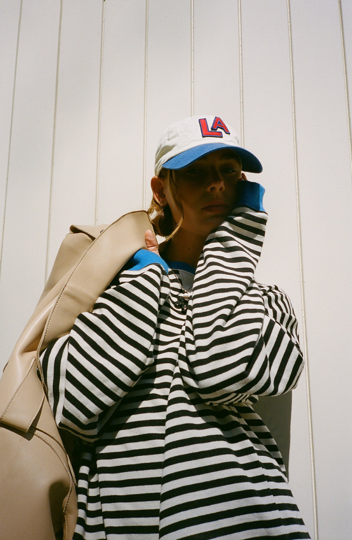 Noelia | Sudadera a Rayas Oversize Mujer Cuello Redondo Manga Larga