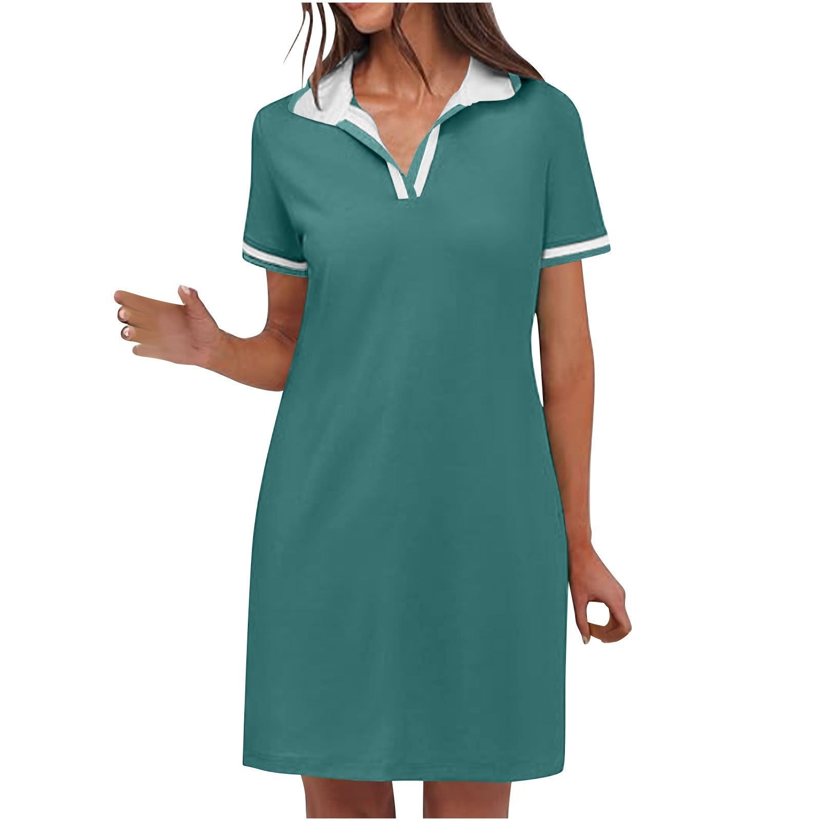 Noelia | Vestido Corto Deportivo Polo Mujer Manga Corta Bolsillos