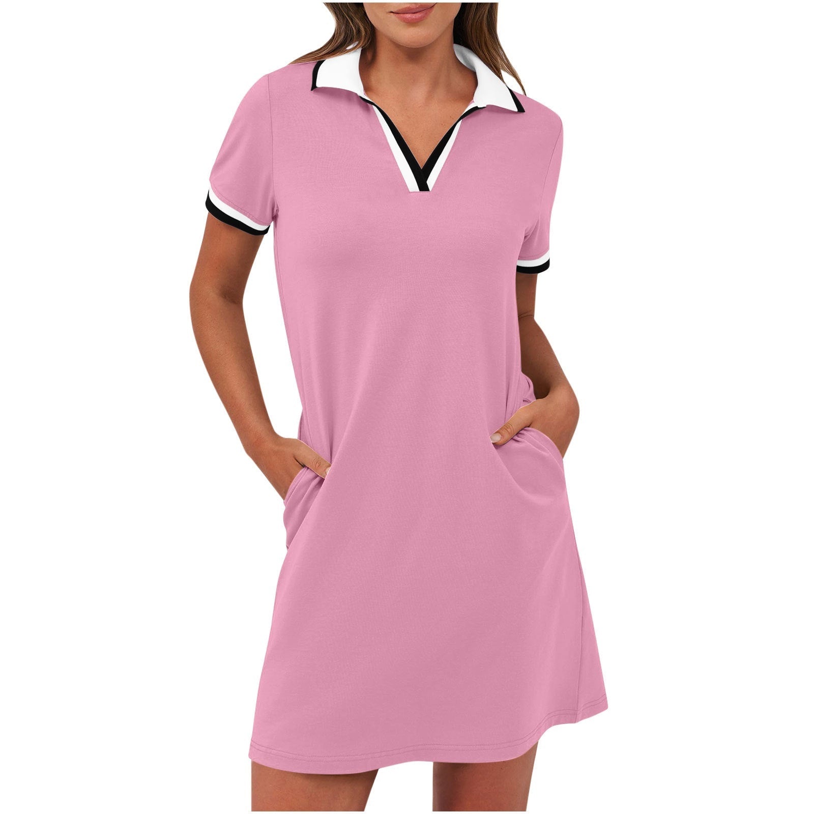 Noelia | Vestido Corto Deportivo Polo Mujer Manga Corta Bolsillos