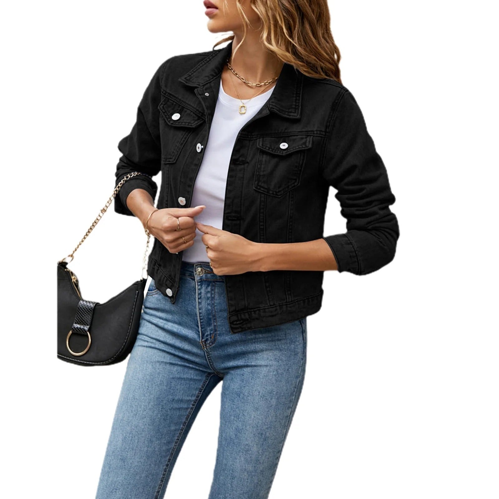 Nuria | Chaqueta Vaquera Mujer Corta Bolsillos