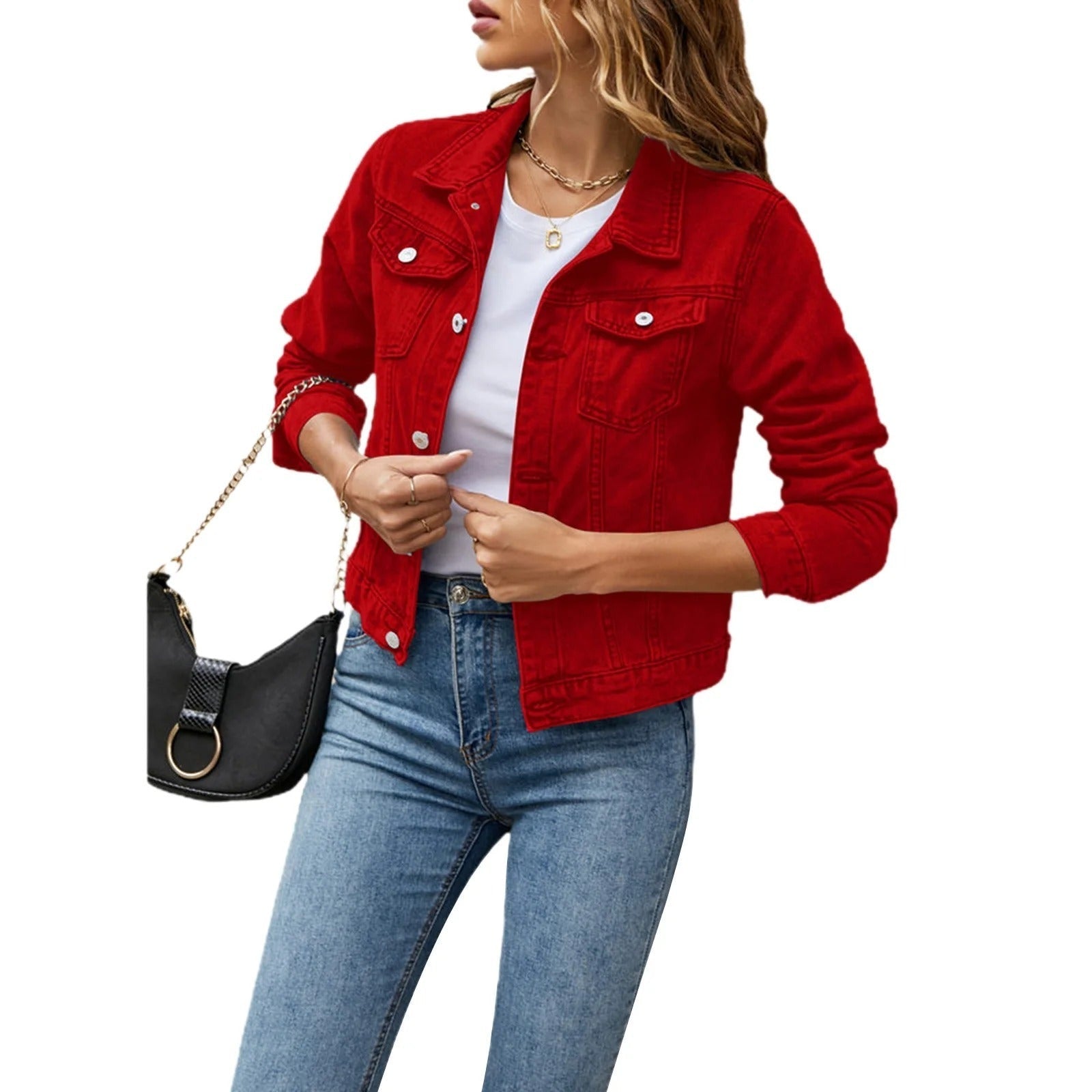 Nuria | Chaqueta Vaquera Mujer Corta Bolsillos