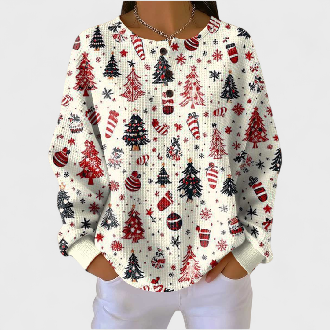 Nuria | Sudadera Navideña de Manga Larga Mujer Estampado Navidad