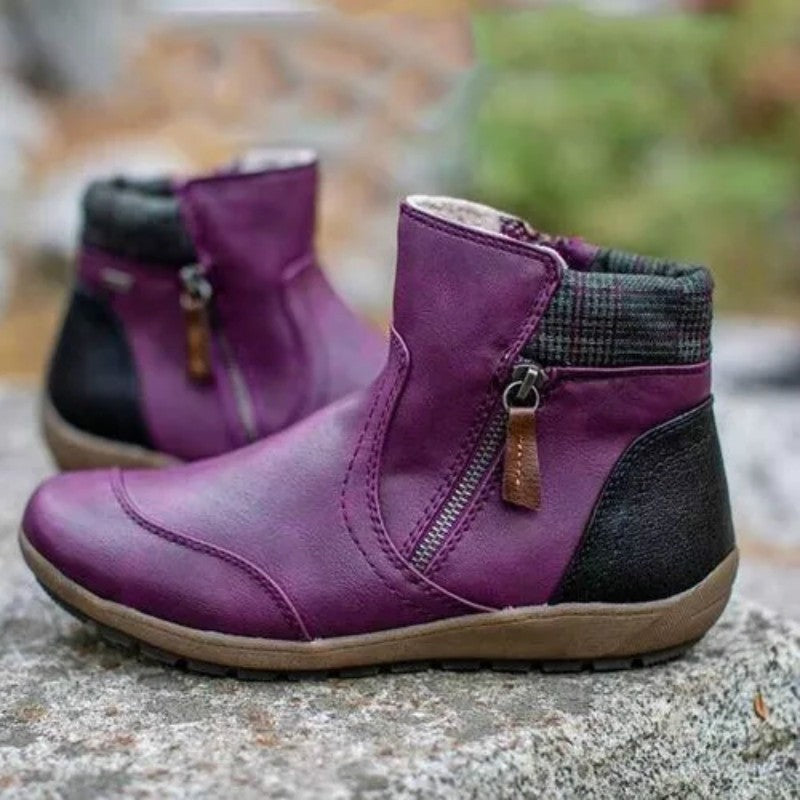Olga | Botines Impermeables Planos Mujer Cremallera Lateral