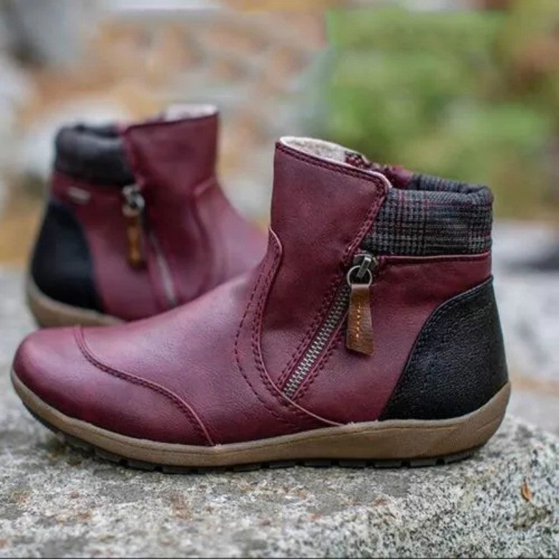 Olga | Botines Impermeables Planos Mujer Cremallera Lateral