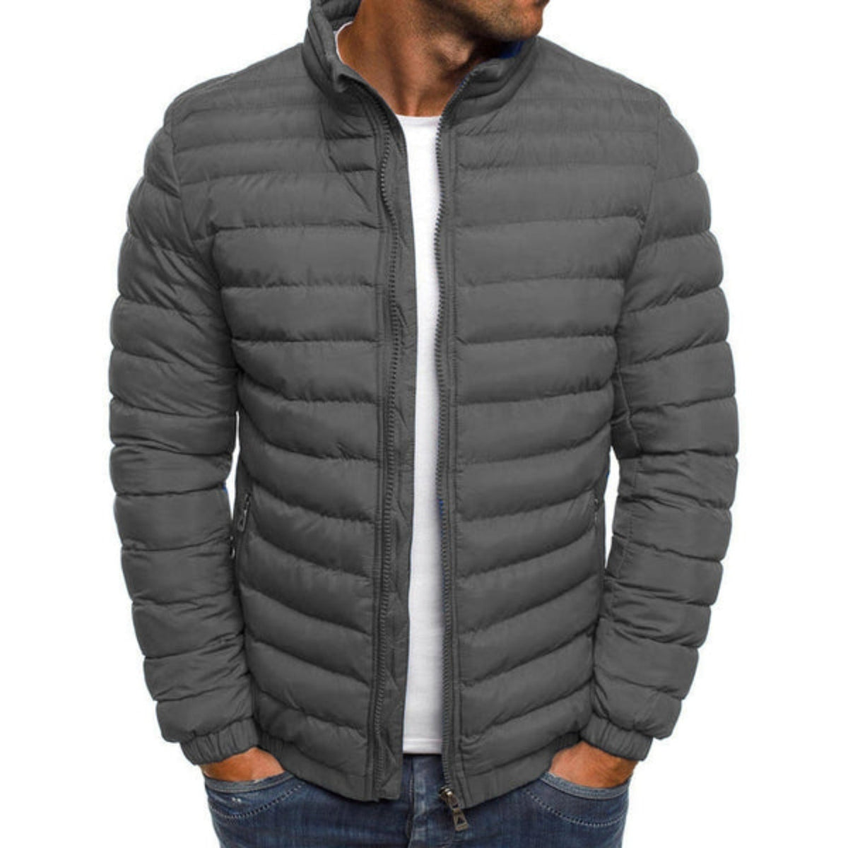Oriol | Chaqueta Acolchada Ligera Hombre Cuello Alto Cremallera
