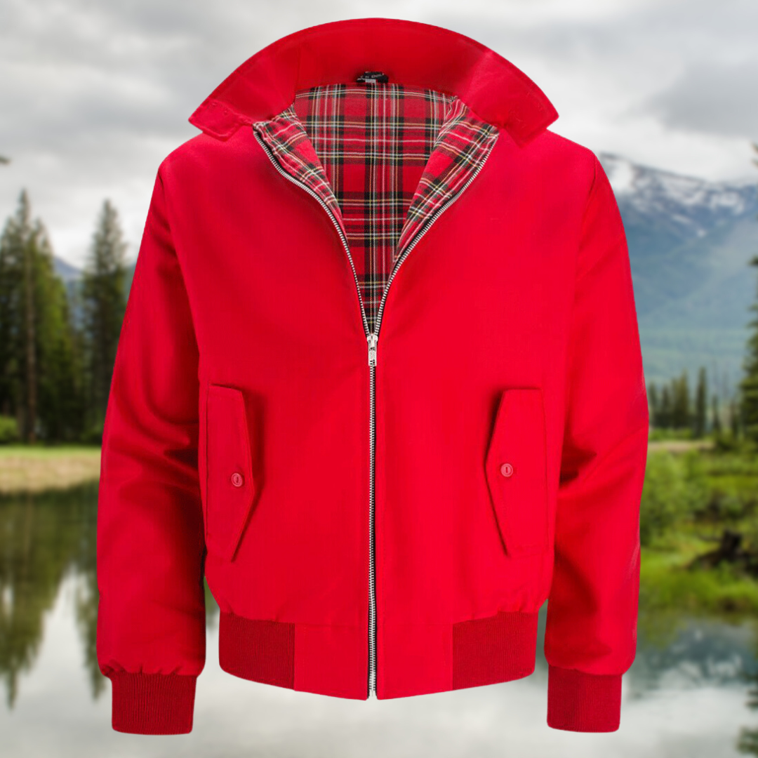 Oriol | Chaqueta Harrington Hombre Forro Tartán Cremallera