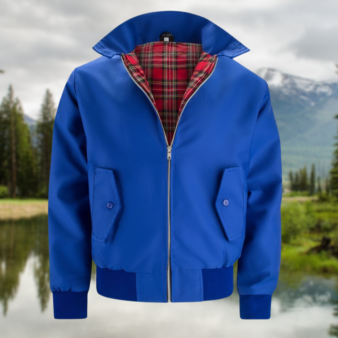 Oriol | Chaqueta Harrington Hombre Forro Tartán Cremallera