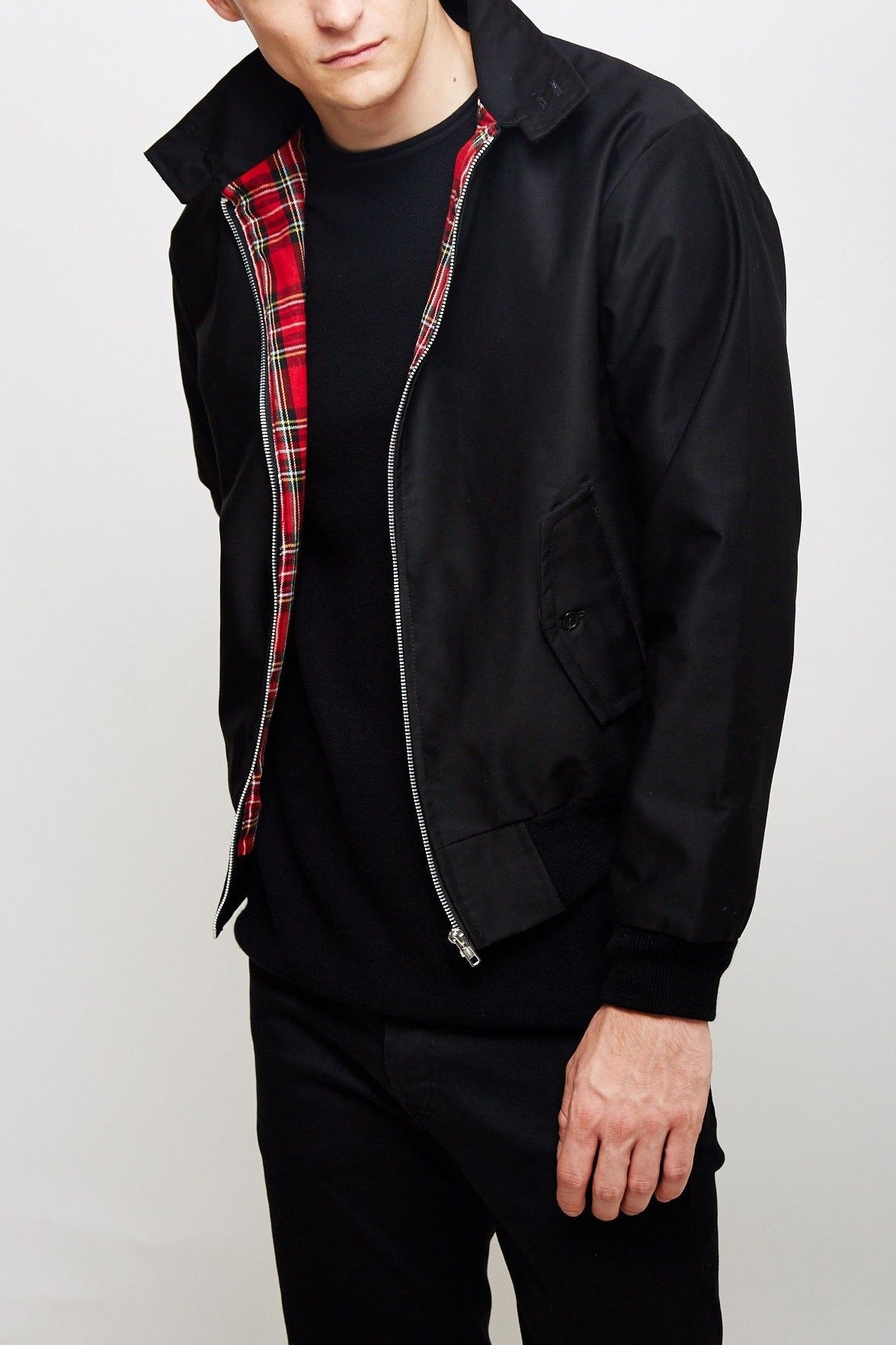 Oriol | Chaqueta Harrington Hombre Forro Tartán Cremallera