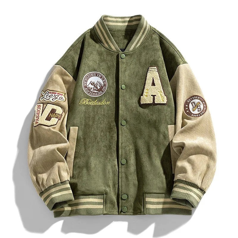Oriol | Varsity Jacket Hombre Parches Bordados Botones